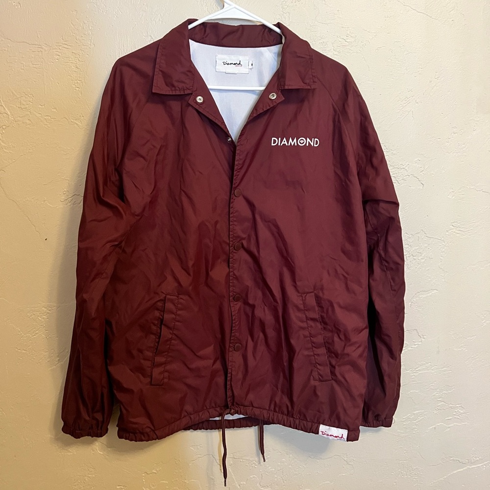 DIAMOND SUPPLY Co Mens Logo Twill Button Up Bomber Jacket Size Medium